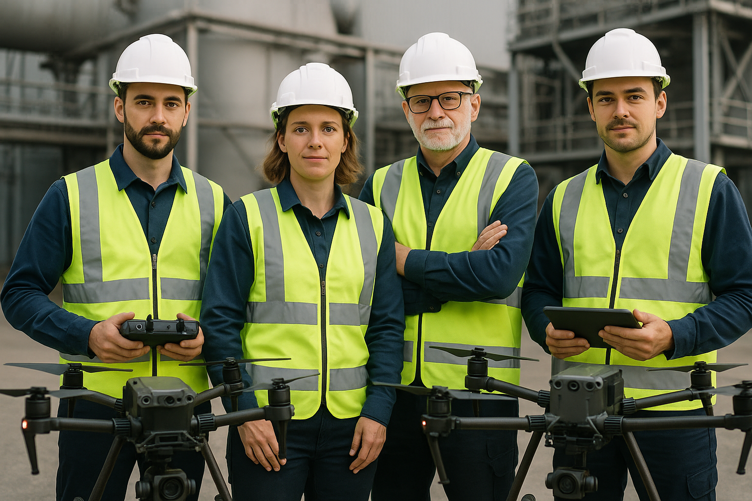 Professional certified drone inspection team