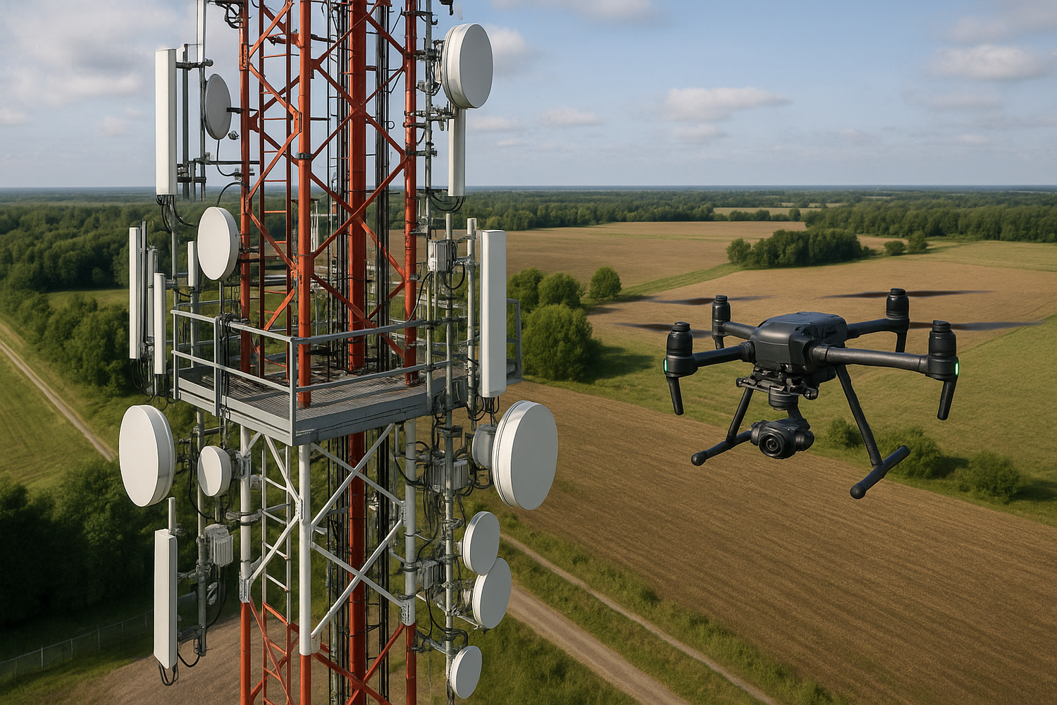 Telecommunications tower drone inspection