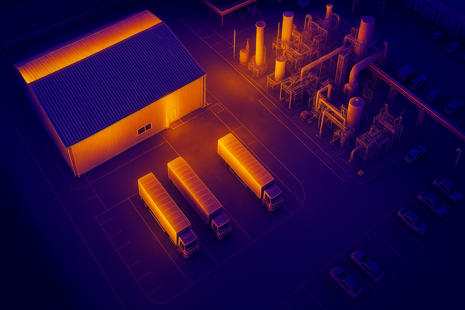 Industrial warehouse thermal inspection without text